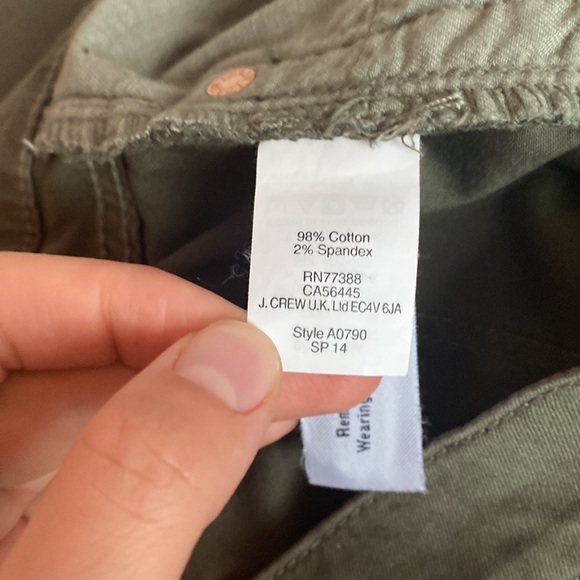 J. Crew Toothpick Olive Green Tuxedo Stripe Jeans - Picture 6 of 6